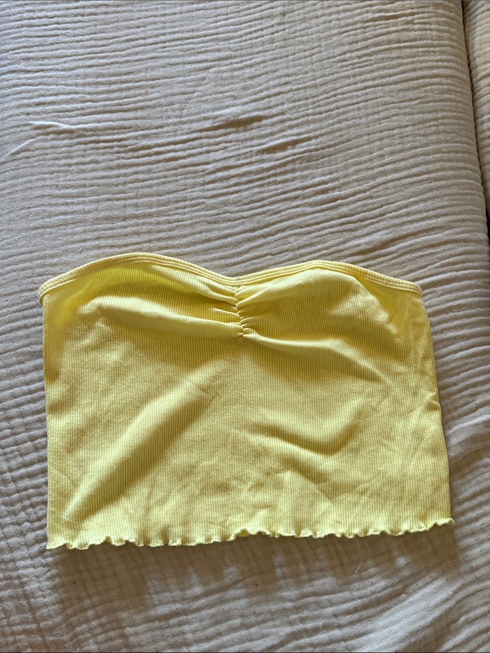 PacSun Yellow Ribbed Tube Tank